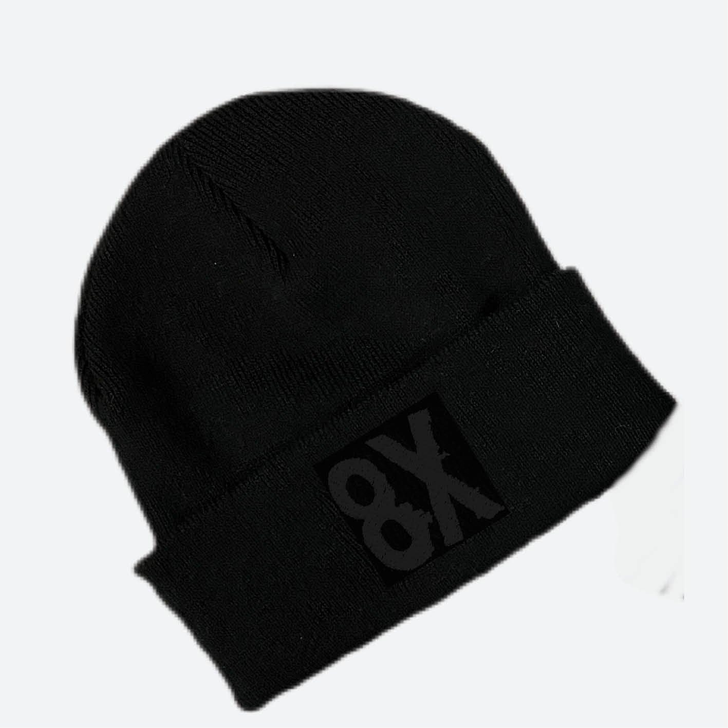 8X BEANIE | BLACK LOGO