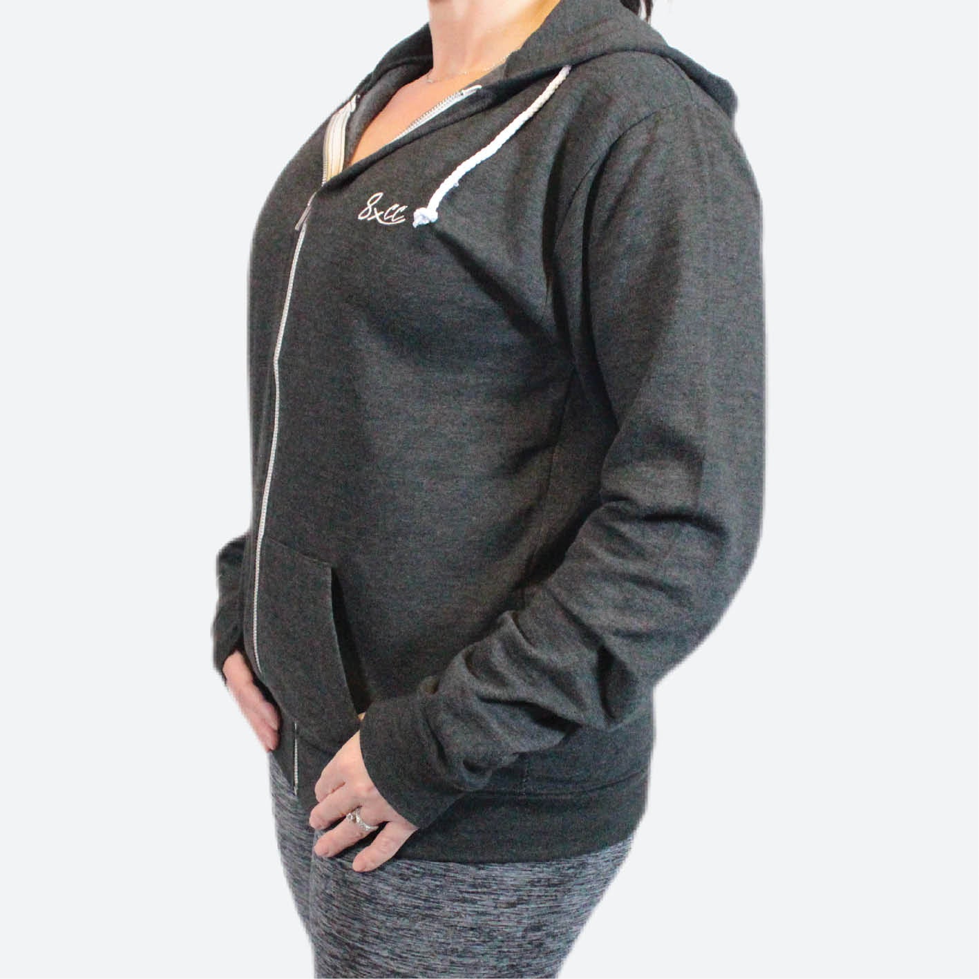 8XCC FULL ZIP HOODIE | CHARCOAL GREY