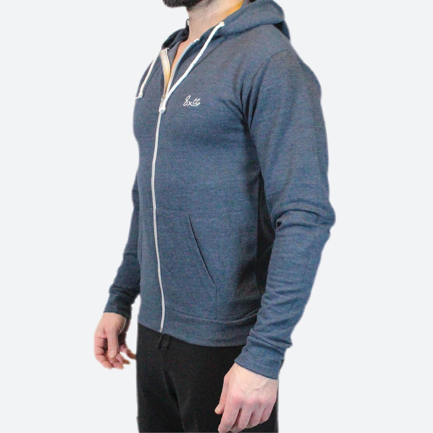 8XCC FULL ZIP UNISEX HOODIE | BLUE