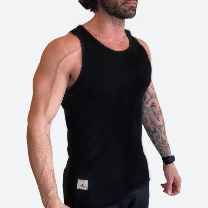 ‘ERIK’ DOWN ONCE MORE MUSCLE TANK | BLACK