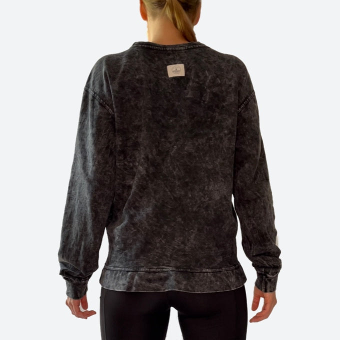 LIMITED EDITION 8X LOGO ‘ERIK’ ACID WASHED SWEATSHIRT | GREY/BLACK