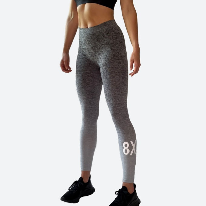 8X LOGO GREY OMBRE LEGGINGS