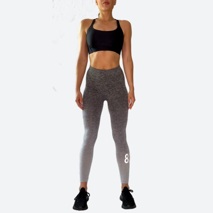 8X LOGO GREY OMBRE LEGGINGS