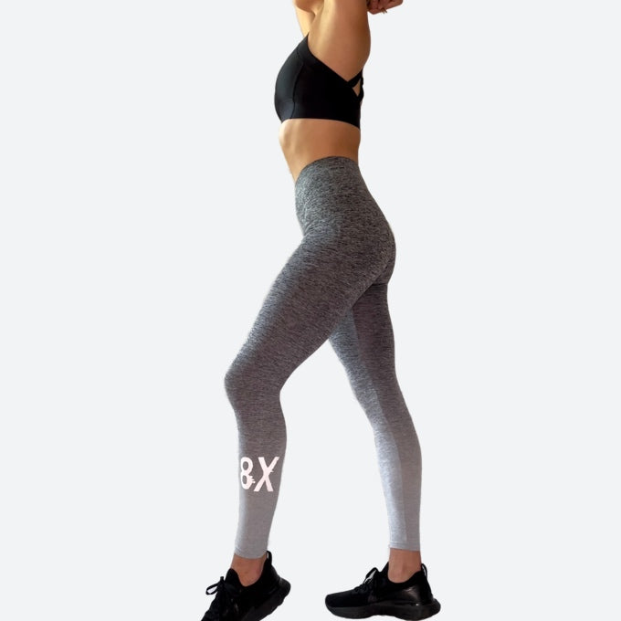 8X LOGO GREY OMBRE LEGGINGS