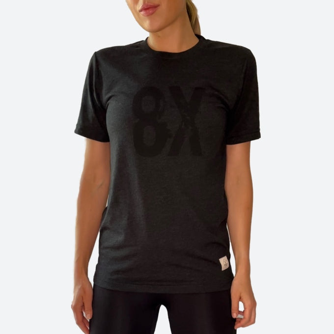 ‘ERIK’ 8X LOGO TEE | HEATHER BLACK