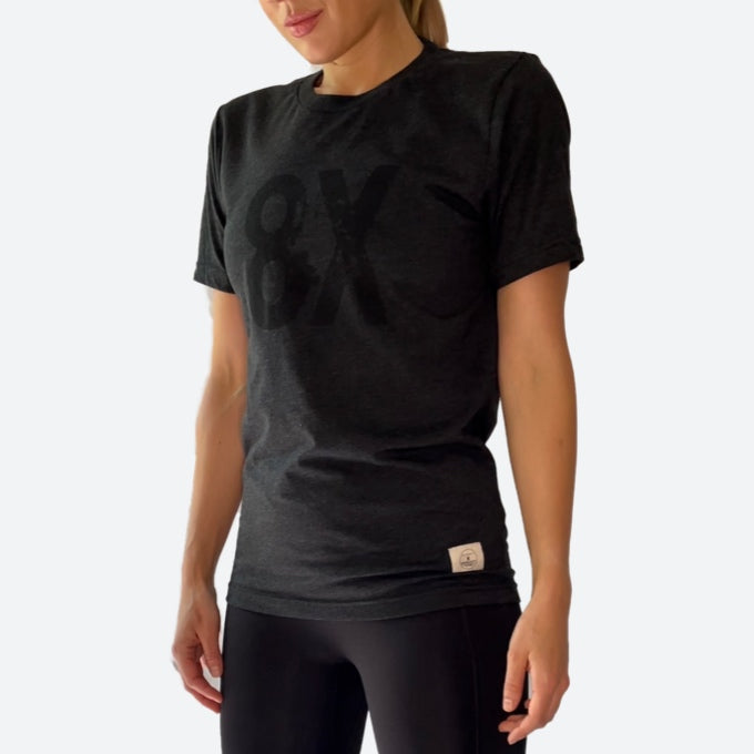 ‘ERIK’ 8X LOGO TEE | HEATHER BLACK