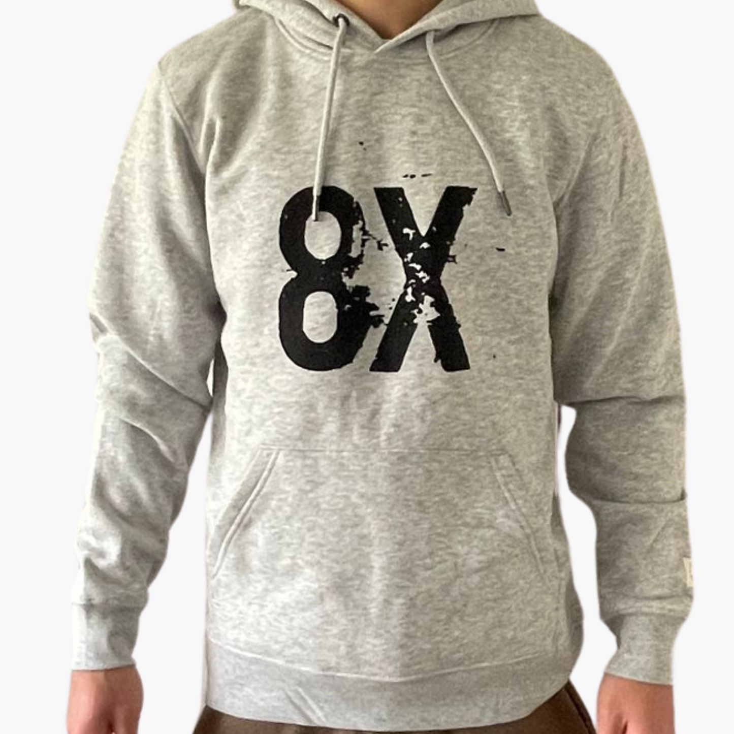 8X LOGO UNISEX HOODIE | HEATHER GREY