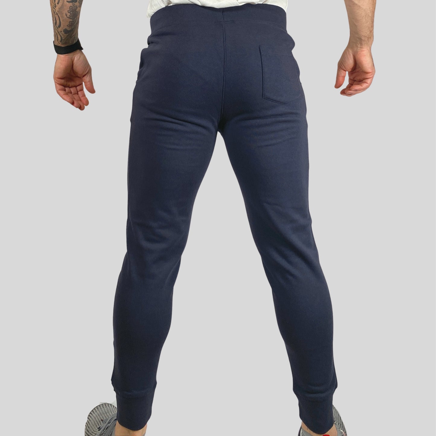 EVERYDAY | Unisex Embroidered 8X Slim Cuffed Joggers | Navy
