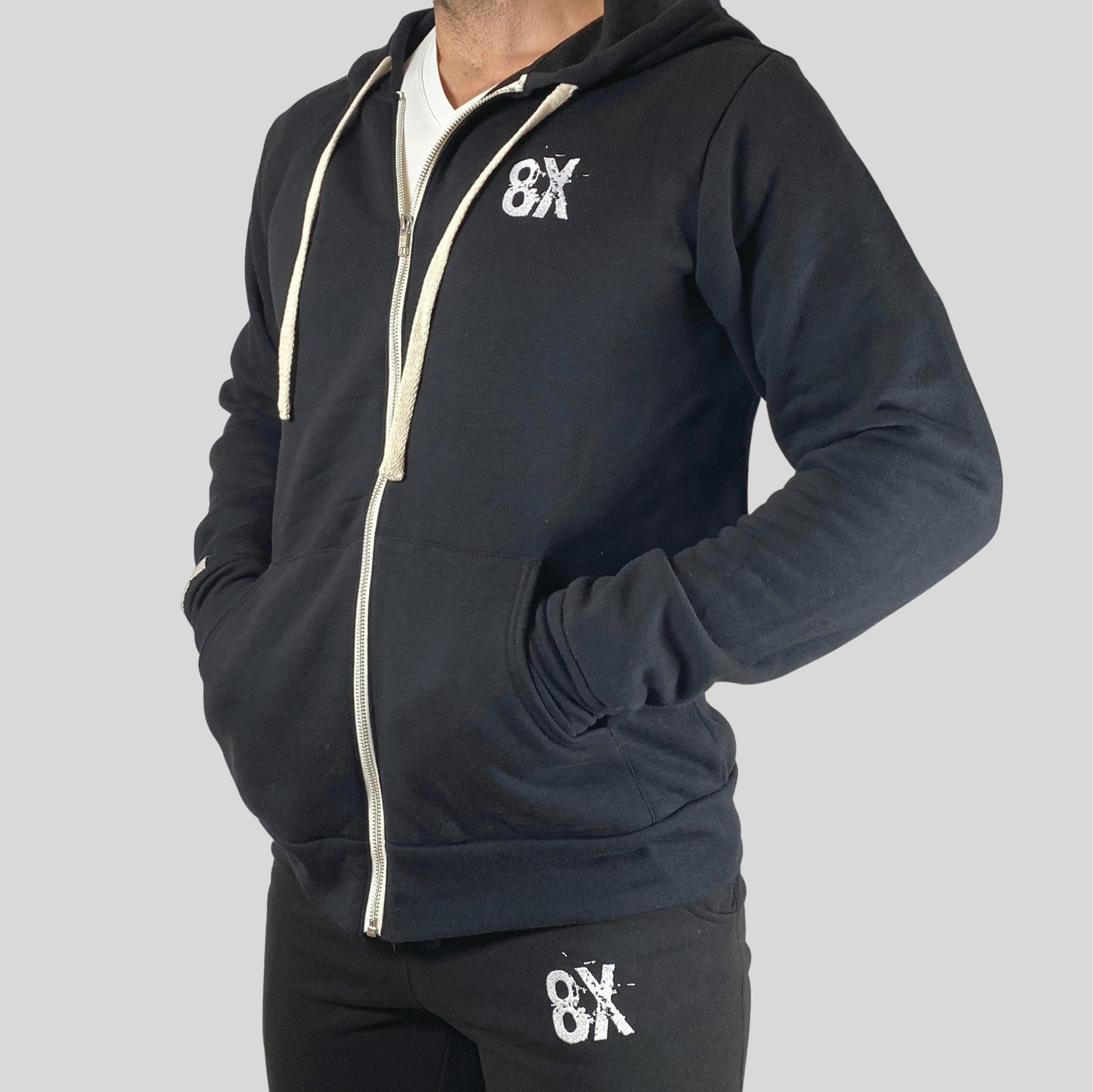 EVERYDAY  | The VLAD |  Full Zip Embroidered 8X Hoodie | Black