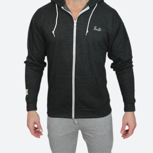 8XCC FULL ZIP HOODIE | CHARCOAL GREY