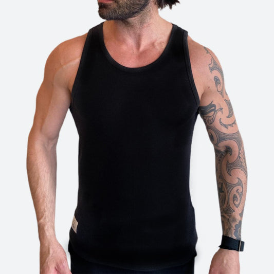 ‘ERIK’ DOWN ONCE MORE MUSCLE TANK | BLACK