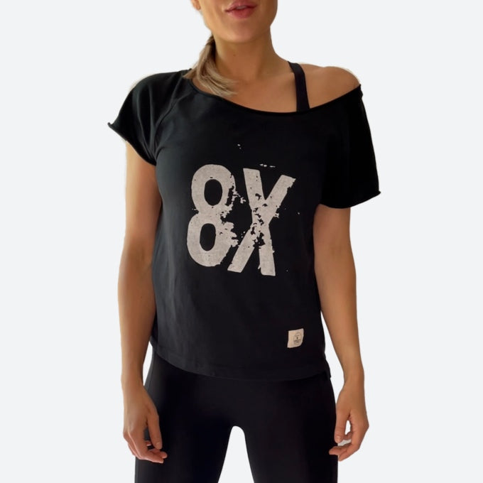 8X CROP LOGO TEE | BLACK