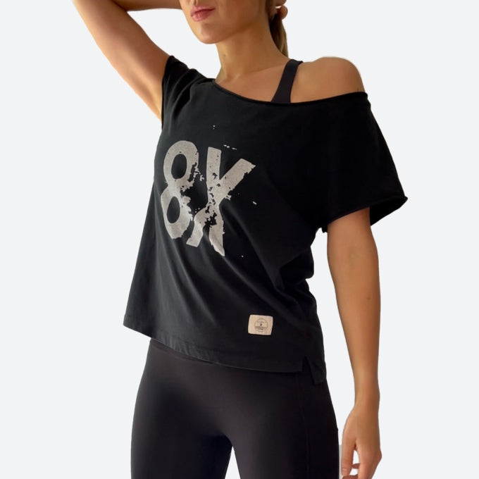 8X CROP LOGO TEE | BLACK