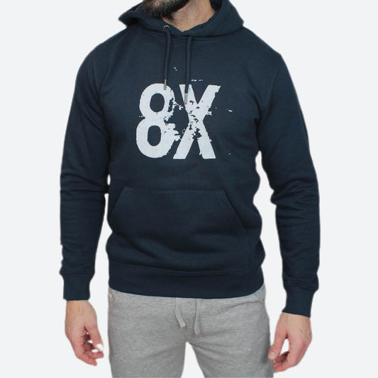 8X LOGO UNISEX HOODIE | NAVY