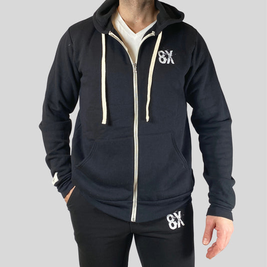 EVERYDAY  | The VLAD |  Full Zip Embroidered 8X Hoodie | Black