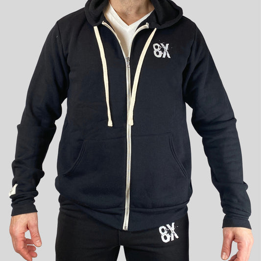 EVERYDAY  | The VLAD |  Full Zip Embroidered 8X Hoodie | Black